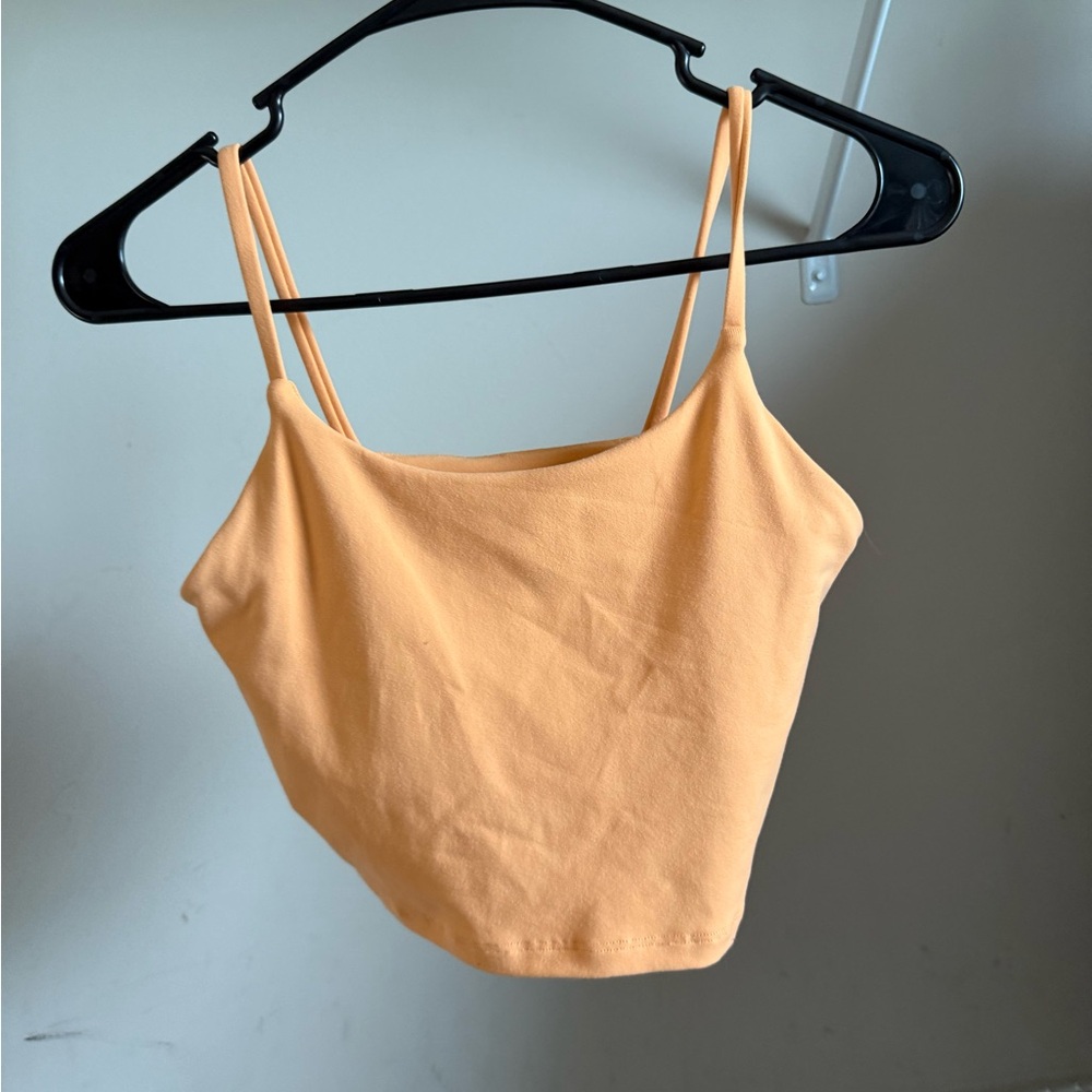 Women's Orange Spaghetti Strap Sports Bra/Workout Top